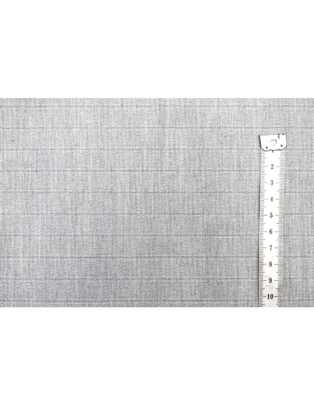 Tissu Costume Tailleur Gris clair à rayure Bleu de Qualité, Tissu Au Mètre, Tissu pas cher - Alltissus.com