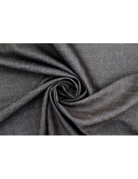 Tissu Costume Tailleur Gris foncé à rayure Bleu de Qualité, Tissu Au Mètre, Tissu pas cher - Alltissus.com