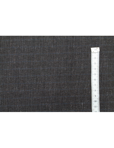 Tissu Costume Tailleur Gris foncé à rayure Bleu de Qualité, Tissu Au Mètre, Tissu pas cher - Alltissus.com