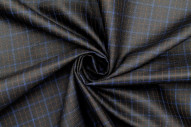 Tissu Costume Tailleur Noir à gros carreaux Bleu/Orange de Qualité, Tissu Au Mètre, Tissu pas cher - Alltissus.com