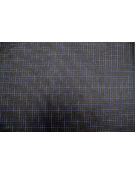 Tissu Costume Tailleur Noir à gros carreaux Bleu/Orange de Qualité, Tissu Au Mètre, Tissu pas cher - Alltissus.com
