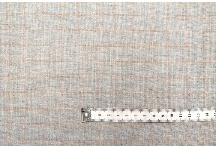 Tissu Costume Tailleur Beige à gros carreaux Orange/Bleu de Qualité, Tissu Au Mètre, Tissu pas cher - Alltissus.com