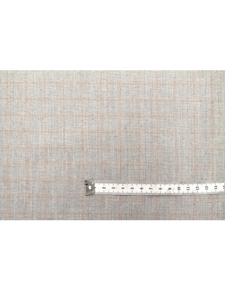 Tissu Costume Tailleur Beige à gros carreaux Orange/Bleu de Qualité, Tissu Au Mètre, Tissu pas cher - Alltissus.com