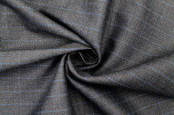 Tissu Costume Tailleur Gris foncé à gros carreaux Bleu de Qualité, Tissu Au Mètre, Tissu pas cher - Alltissus.com