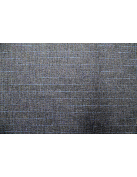 Tissu Costume Tailleur Gris foncé à gros carreaux Bleu de Qualité, Tissu Au Mètre, Tissu pas cher - Alltissus.com