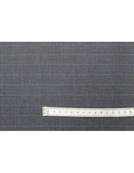 Tissu Costume Tailleur Gris foncé à gros carreaux Bleu de Qualité, Tissu Au Mètre, Tissu pas cher - Alltissus.com