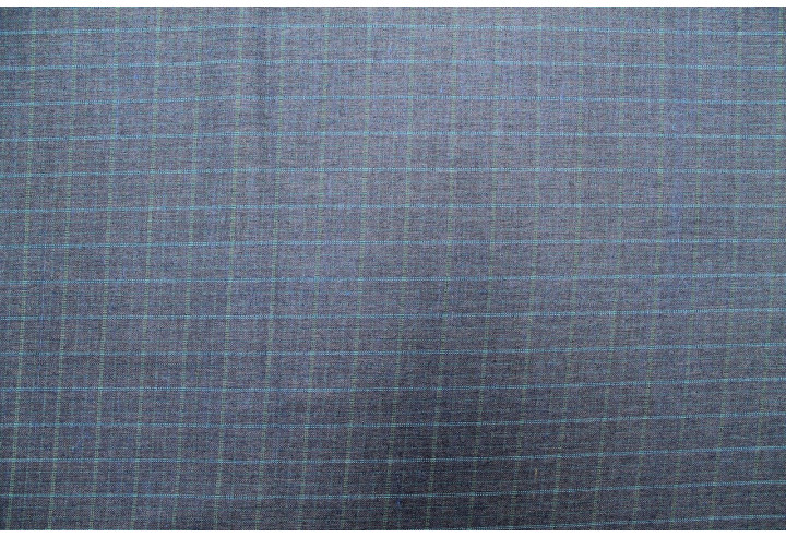 Tissu Costume Tailleur Indigo à gros carreaux Bleu de Qualité, Tissu Au Mètre, Tissu pas cher - Alltissus.com