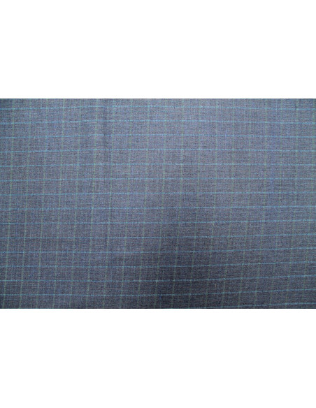 Tissu Costume Tailleur Indigo à gros carreaux Bleu de Qualité, Tissu Au Mètre, Tissu pas cher - Alltissus.com