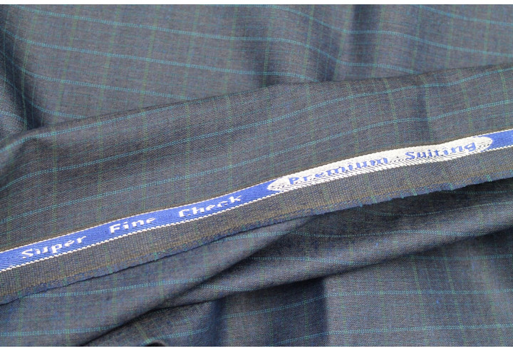 Tissu Costume Tailleur Indigo à gros carreaux Bleu de Qualité, Tissu Au Mètre, Tissu pas cher - Alltissus.com