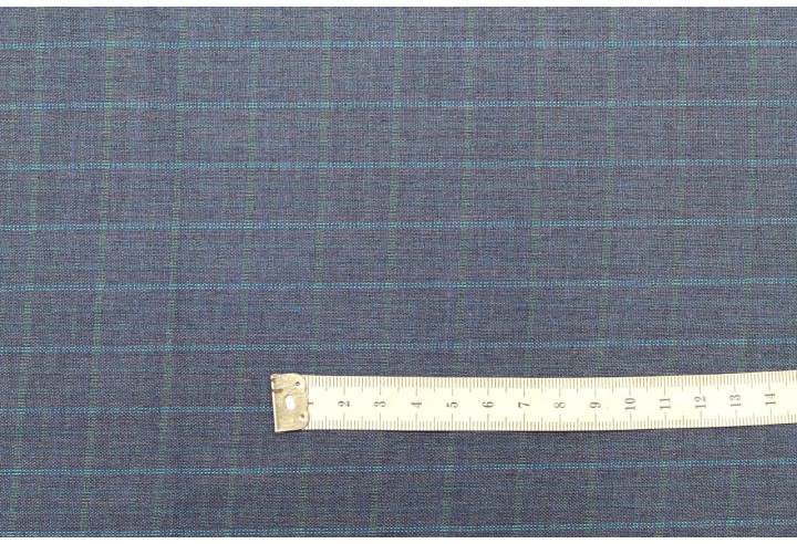 Tissu Costume Tailleur Indigo à gros carreaux Bleu de Qualité, Tissu Au Mètre, Tissu pas cher - Alltissus.com