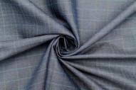 Tissu Costume Tailleur Indigo à gros carreaux Bleu de Qualité, Tissu Au Mètre, Tissu pas cher - Alltissus.com