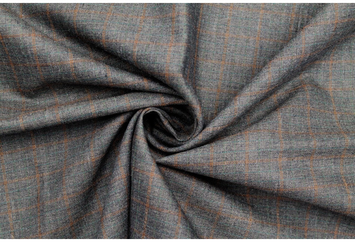 Tissu Costume Tailleur Gris foncé à gros carreaux Orange/Vert de Qualité, Tissu Au Mètre, Tissu pas cher - Alltissus.com