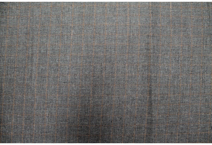 Tissu Costume Tailleur Gris foncé à gros carreaux Orange/Vert de Qualité, Tissu Au Mètre, Tissu pas cher - Alltissus.com