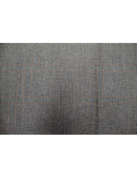 Tissu Costume Tailleur Gris foncé à gros carreaux Orange/Vert de Qualité, Tissu Au Mètre, Tissu pas cher - Alltissus.com