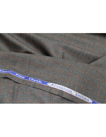 Tissu Costume Tailleur Gris foncé à gros carreaux Orange/Vert de Qualité, Tissu Au Mètre, Tissu pas cher - Alltissus.com