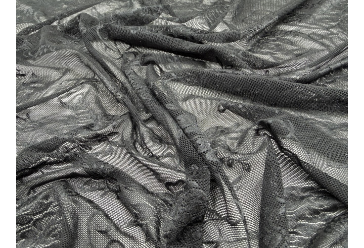 Tissu Dentelle Résille à Fleurs Noir de Qualité, Tissu au mètre, Tissu pas cher - Alltissus.com