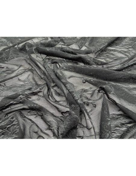 Tissu Dentelle Résille à Fleurs Noir de Qualité, Tissu au mètre, Tissu pas cher - Alltissus.com
