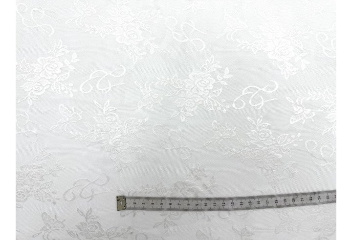 Tissu Dentelle Résille à Fleurs Écru de Qualité, Tissu au mètre, Tissu pas cher - Alltissus.com