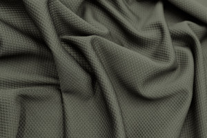Tissu Maille Piquée Losange Kaki de Qualité, Tissu Au Mètre, Tissu pas cher - Alltissus.com 2