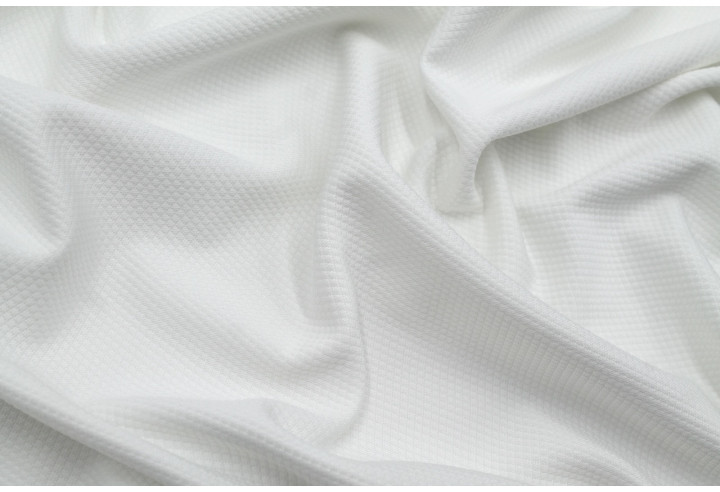 Tissu Maille Piquée Losange Blanc cassé de Qualité, Tissu Au Mètre, Tissu pas cher - Alltissus.com