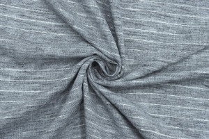 Tissu Voile Aspect Lin Rayure Lurex Noir de Qualité, Tissu au mètre pas cher - Alltissus.com