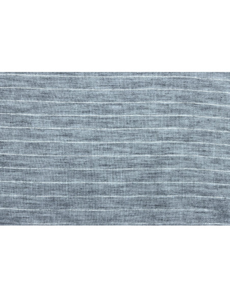 Tissu Voile Aspect Lin Rayure Lurex Noir de Qualité, Tissu au mètre pas cher - Alltissus.com
