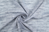 Tissu Voile Aspect Lin Rayure Lurex Indigo de Qualité, Tissu au mètre pas cher - Alltissus.com