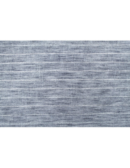 Tissu Voile Aspect Lin Rayure Lurex Indigo de Qualité, Tissu au mètre pas cher - Alltissus.com
