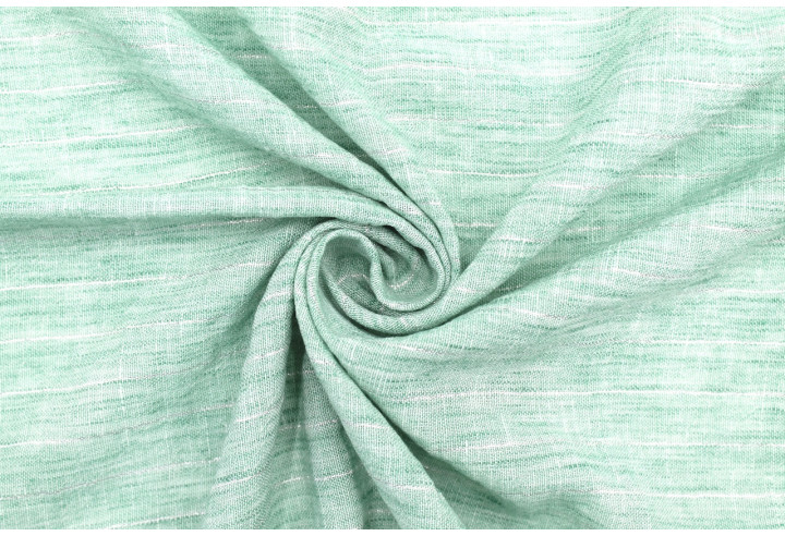 Tissu Voile Aspect Lin Rayure Lurex Vert d'eau de Qualité, Tissu au mètre pas cher - Alltissus.com