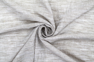 Tissu Voile Aspect Lin Rayure Lurex Beige de Qualité, Tissu au mètre pas cher - Alltissus.com