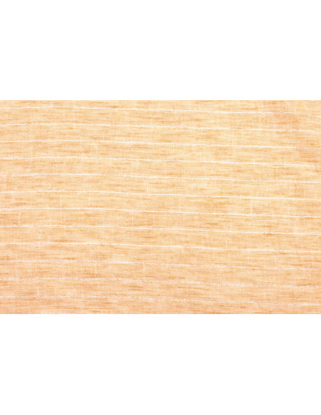 Tissu Voile Aspect Lin Rayure Lurex Safran de Qualité, Tissu au mètre pas cher - Alltissus.com