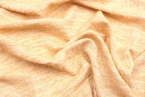 Tissu Voile Aspect Lin Rayure Lurex Safran de Qualité, Tissu au mètre pas cher - Alltissus.com 2