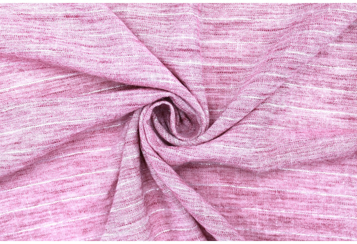 Tissu Voile Aspect Lin Rayure Lurex Framboise de Qualité, Tissu au mètre pas cher - Alltissus.com