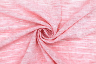 Tissu Voile Aspect Lin Rayure Lurex Corail de Qualité, Tissu au mètre pas cher - Alltissus.com
