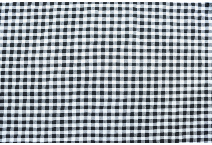Tissu Fil Teint Polycoton Carreaux Noir de Qualité, Tissu au mètre, Tissu pas cher - Alltissus.com