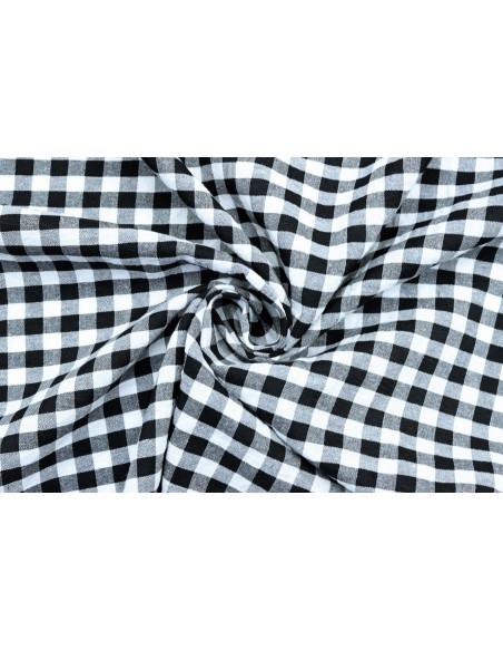 Tissu Fil Teint Polycoton Carreaux Noir de Qualité, Tissu au mètre, Tissu pas cher - Alltissus.com