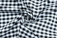 Tissu Fil Teint Polycoton Carreaux Noir de Qualité, Tissu au mètre, Tissu pas cher - Alltissus.com