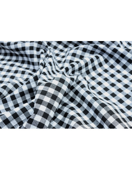 Tissu Fil Teint Polycoton Carreaux Noir de Qualité, Tissu au mètre, Tissu pas cher - Alltissus.com