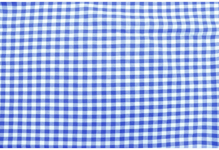 Tissu Fil Teint Polycoton Carreaux Bleu de Qualité, Tissu au mètre, Tissu pas cher - Alltissus.com