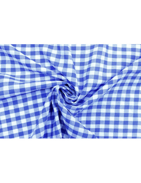 Tissu Fil Teint Polycoton Carreaux Bleu de Qualité, Tissu au mètre, Tissu pas cher - Alltissus.com