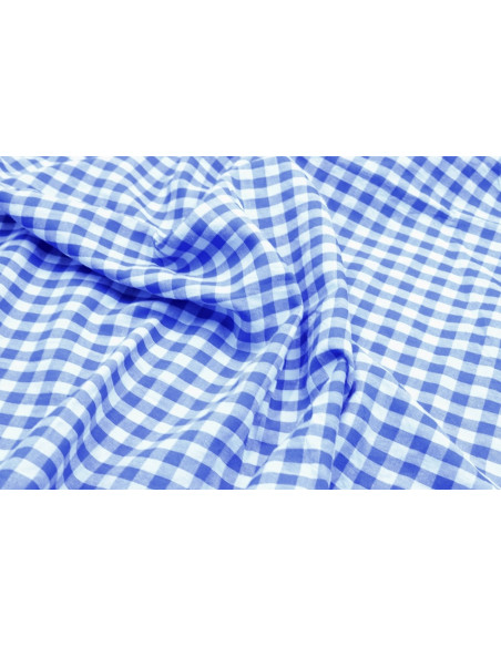 Tissu Fil Teint Polycoton Carreaux Bleu de Qualité, Tissu au mètre, Tissu pas cher - Alltissus.com