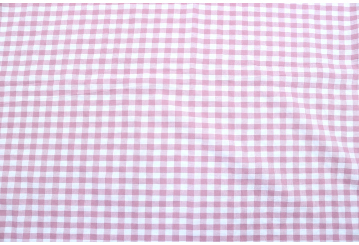Tissu Fil Teint Polycoton Carreaux Vieux Rose de Qualité, Tissu au mètre, Tissu pas cher - Alltissus.com