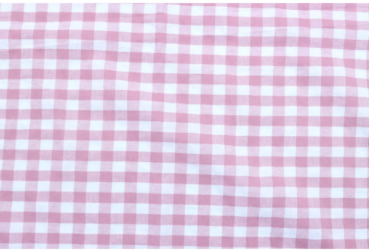 Tissu Fil Teint Polycoton Carreaux Vieux Rose de Qualité, Tissu au mètre, Tissu pas cher - Alltissus.com