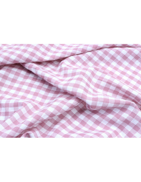 Tissu Fil Teint Polycoton Carreaux Vieux Rose de Qualité, Tissu au mètre, Tissu pas cher - Alltissus.com