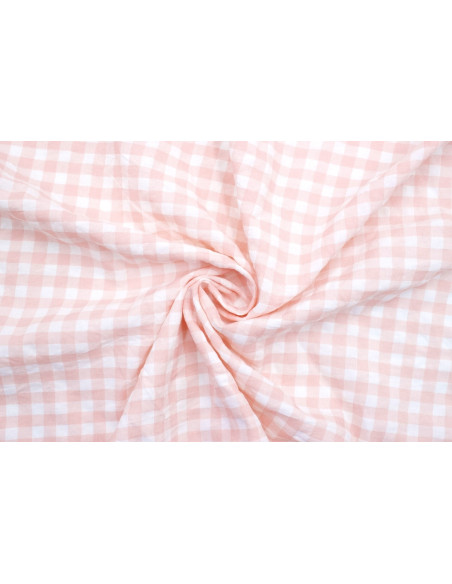 Tissu Fil Teint Polycoton Carreaux Saumon de Qualité, Tissu au mètre, Tissu pas cher - Alltissus.com