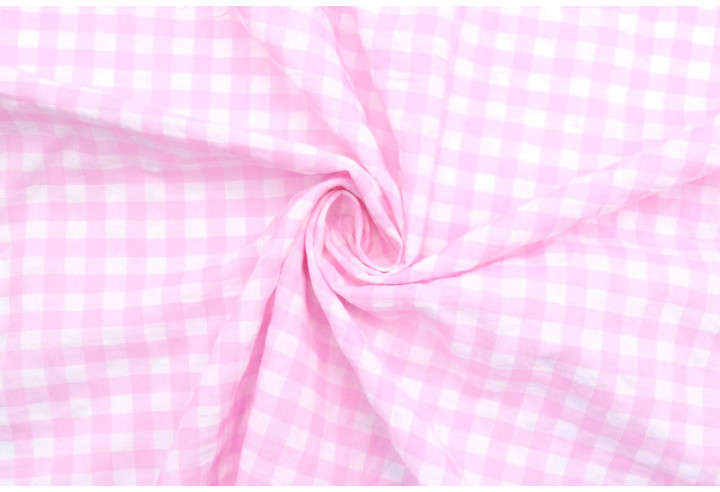 Tissu Fil Teint Polycoton Carreaux Rose de Qualité, Tissu au mètre, Tissu pas cher - Alltissus.com