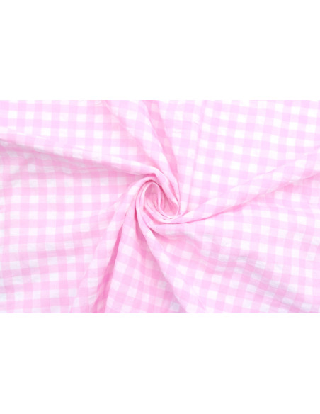 Tissu Fil Teint Polycoton Carreaux Rose de Qualité, Tissu au mètre, Tissu pas cher - Alltissus.com