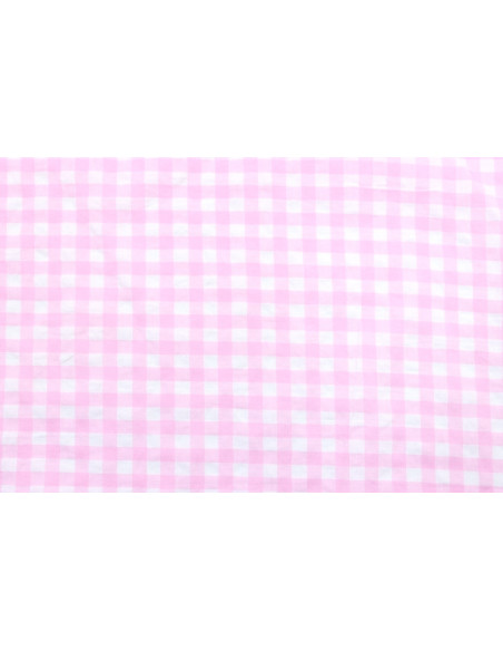 Tissu Fil Teint Polycoton Carreaux Rose de Qualité, Tissu au mètre, Tissu pas cher - Alltissus.com