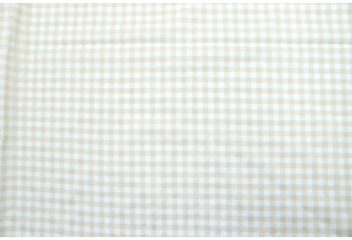 Tissu Fil Teint Polycoton Carreaux Beige de Qualité, Tissu au mètre, Tissu pas cher - Alltissus.com