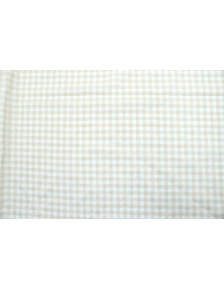 Tissu Fil Teint Polycoton Carreaux Beige de Qualité, Tissu au mètre, Tissu pas cher - Alltissus.com